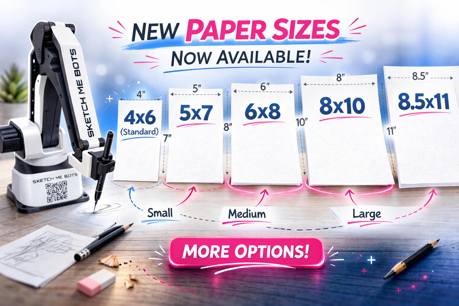 Sketch Me Bots Paper Sizes for Events Sketch Me Bots Paper Sizes for Events, Sketching Robots Offers