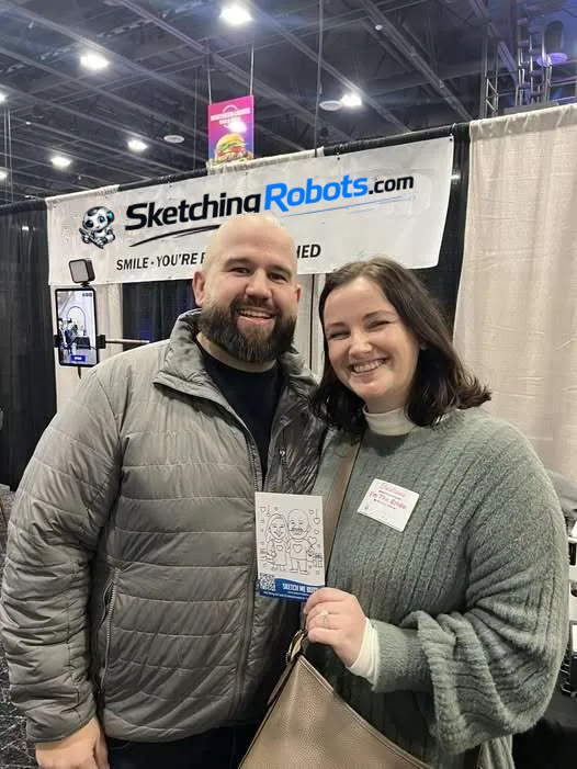 sketching robots image events rentals sketch Me bots event rentals