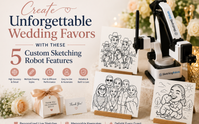 Create Unforgettable Wedding Favors with These 5 Custom Sketching Robot Features